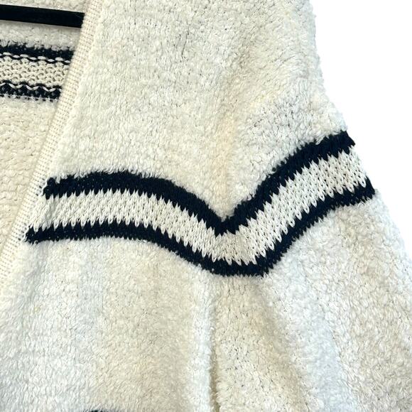 Madewell Striped Boucle Cardigan Sweater Women's Sz XL Ivory Lagenlook Cozycore - Picture 5 of 9
